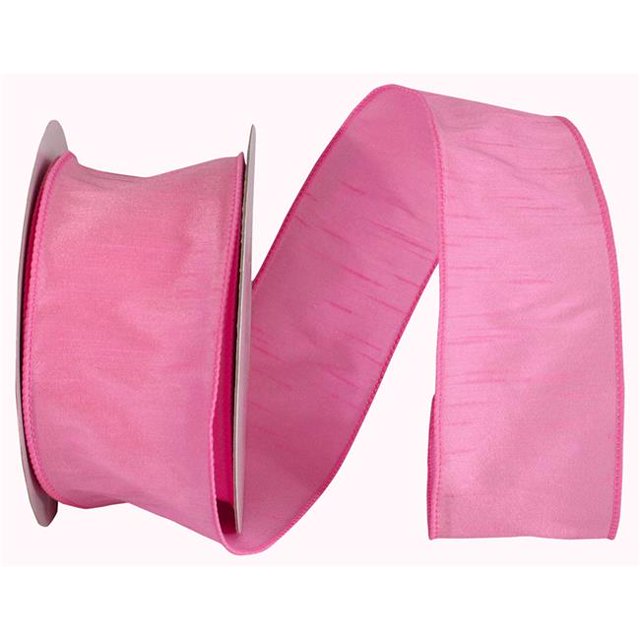 Reliant Ribbon 92975W-061-40H 20.5 in. 20 Yards Dupioni Supreme Wired Edge Ribbon, Pink