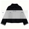 thumbnail image 3 of Jackets for Women Cropped Collared Button Jacket with Plaid Lined Short Trench Coat for Fall Black M, 3 of 6