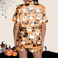 thumbnail image 5 of Halloween Pajamas Halloween Casual Soft Button Short Sleeve Pajamas for Women Set, 5 of 6