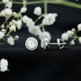 thumbnail image 3 of Rosec Jewels Lab Diamond Stud Earrings with Screw Back - Diamond Halo Earrings for Mom - EF-VS Grade, 18K White Gold, 3 of 6