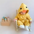 thumbnail image 6 of WhouRiu Boy' Romper 3D Animal Jumpsuit Long Sleeve Hooded Romper Baby Cute Solid Sleeper Rompers Clothes Yellow,Sizes 3-6 M, 6 of 6