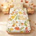 thumbnail image 3 of Homewish Cute Botanical Mushrooms Twin Sheets,Kawaii Guinea Pig Animals Bedding,White,3pcs,1 Flat Sheet,1 Fitted Sheet and 1 Pillowcase, 3 of 6