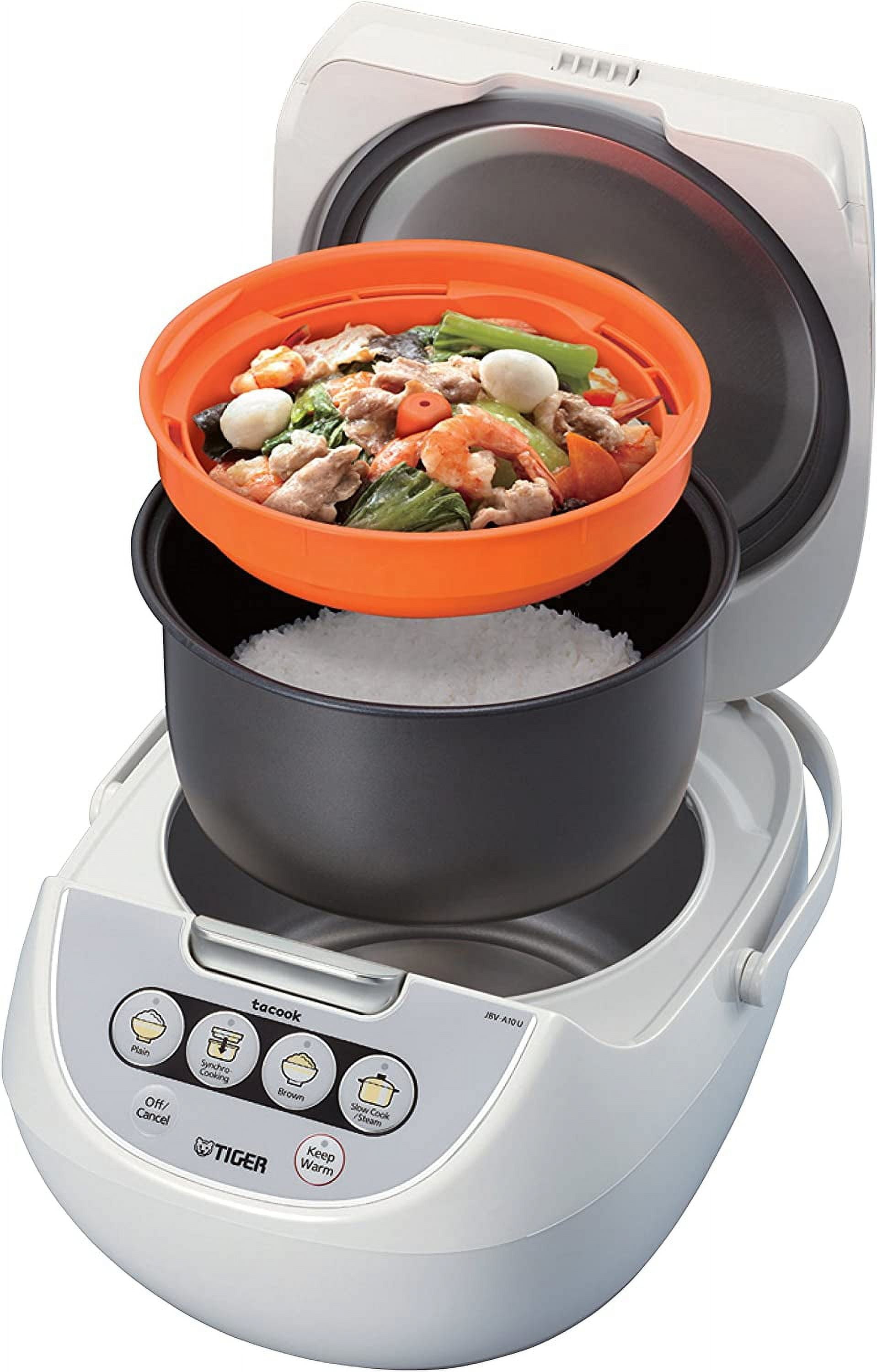 (未使用･未開封品)Tiger JBV-A18U-W 10-Cup (Uncooked) Micom Rice Cooker with Food Steamer & Slow Cooker, White by Tiger Corporation TIGER JBV-A18U 10-Cup (Uncooked) Micom Rice Cooker and