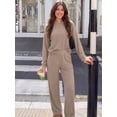 thumbnail image 2 of FreshPretty 2 Piece Matching Lounge Sets for Women Fall Outfits,Airport Travel Outfit,Postpartum Going Home,Cute Comfy Loungewear,Boat Neck Long Sleeve Top,Wide Leg Pants,Winter Clothes, 2 of 7