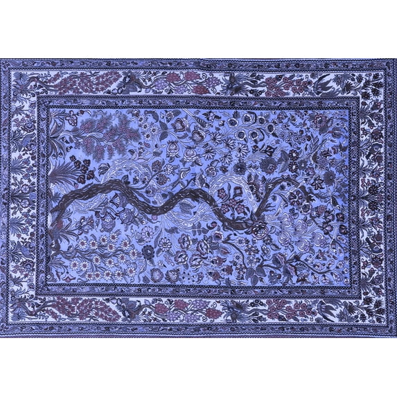 Ahgly Company Indoor Rectangle Animal Blue Traditional Area Rugs, 8' x 12'