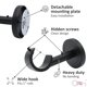 thumbnail image 3 of Soporte para barras de cortina A Key Tech de 1 pulgada para pared o techo, color negro, 3 of 5
