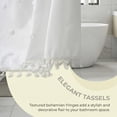 thumbnail image 3 of REGALWOVEN 3D Geometric Texture Shower Curtain Sets with Tassels for Bathroom Decor White 72"W x 72"L, 3 of 7