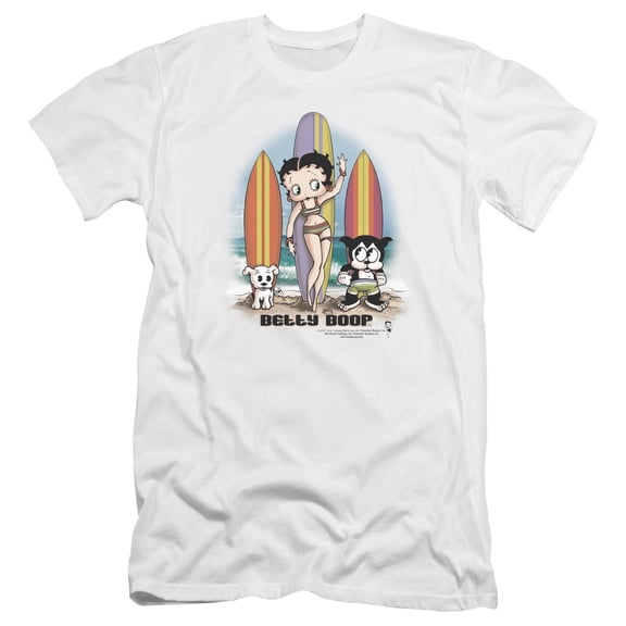Betty Boop - Surfers - Premium Slim Fit Short Sleeve Shirt - Large