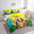 thumbnail image 3 of Homewish Cute Meerkat Family Bedding Comforter Set 7-Piece for Kids, Palm Plant Botanical King Bedding Sets, Cartoon Animal Reversible Bed Sheets, Microfiber Bedroom Decor, 3 of 7