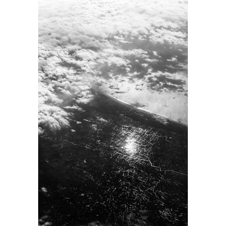 Ad Canvas Frame - Framed Art for Your Wall Black Sea Sky City See Cloud Clouds White Earth 10x13 Frame