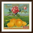 thumbnail image 2 of Art.com Rose Orange Label - Redlands, CA Art Print by Lantern Press, Brown Frame Wall Art, 38" x 38", 2 of 5