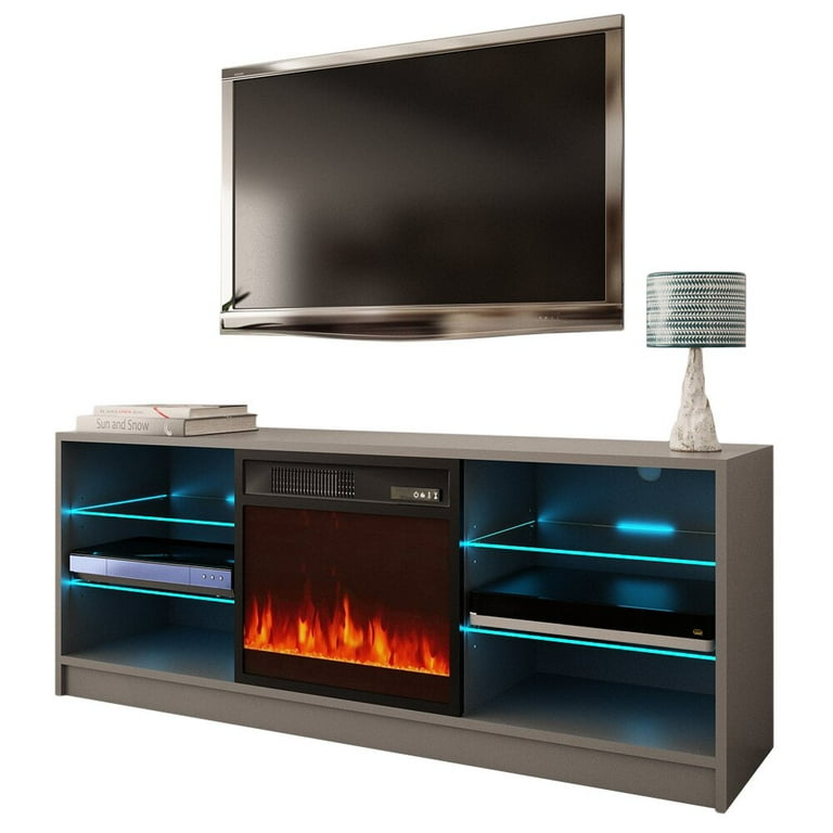 Wrightson tv stand with fireplace outlet