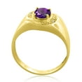 thumbnail image 3 of Mauli Jewels Men's 1.25 Carat Diamond and Oval Amethyst Engagement Prong-Setting Engagement Ring in 10K Yellow Gold, 3 of 6