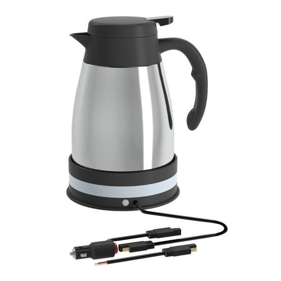 Hervidor eléctrico para coche, hervidor para coche, caldera DC 24V 1200ml, aesorios automotrices, hervir agua, té, café, calentador para acampar al Plata