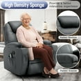 thumbnail image 4 of homecare1 Swivel Rocker Recliner Chair with Massage Faux Leather for Living Room,Black, 4 of 14