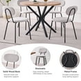 thumbnail image 4 of Stackable Dining Chairs Set of 4, Small Modern Kitchen Chair with Metal Legs, Space Saving Fabric Chairs for Apartment, Dining Living Room, White, 4 of 9