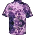 thumbnail image 2 of Lilac Flowers Mens Hawaiian Shirt Short Sleeve Casual Button Up Tropical Summer Beach Shirt, 2 of 9