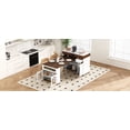 thumbnail image 4 of TREXM Extendable Dining Table - Walnut & Creamy White Kitchen Island with Storage, 4 of 8