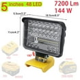 thumbnail image 4 of AMERTEER Wireless LED Work Light 204W 8600 LM with 130° Pivoting Head Compatible with XR 18V 20V Flex Volt 20V 60V Lithium Battery Comping Torch Light, 4 of 4
