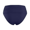 thumbnail image 3 of GEWSEY Women's High Waisted Bikini Bottom Tummy Control Ruched Bathing Suit Swim Bottom (Dark Blue, M), 3 of 4