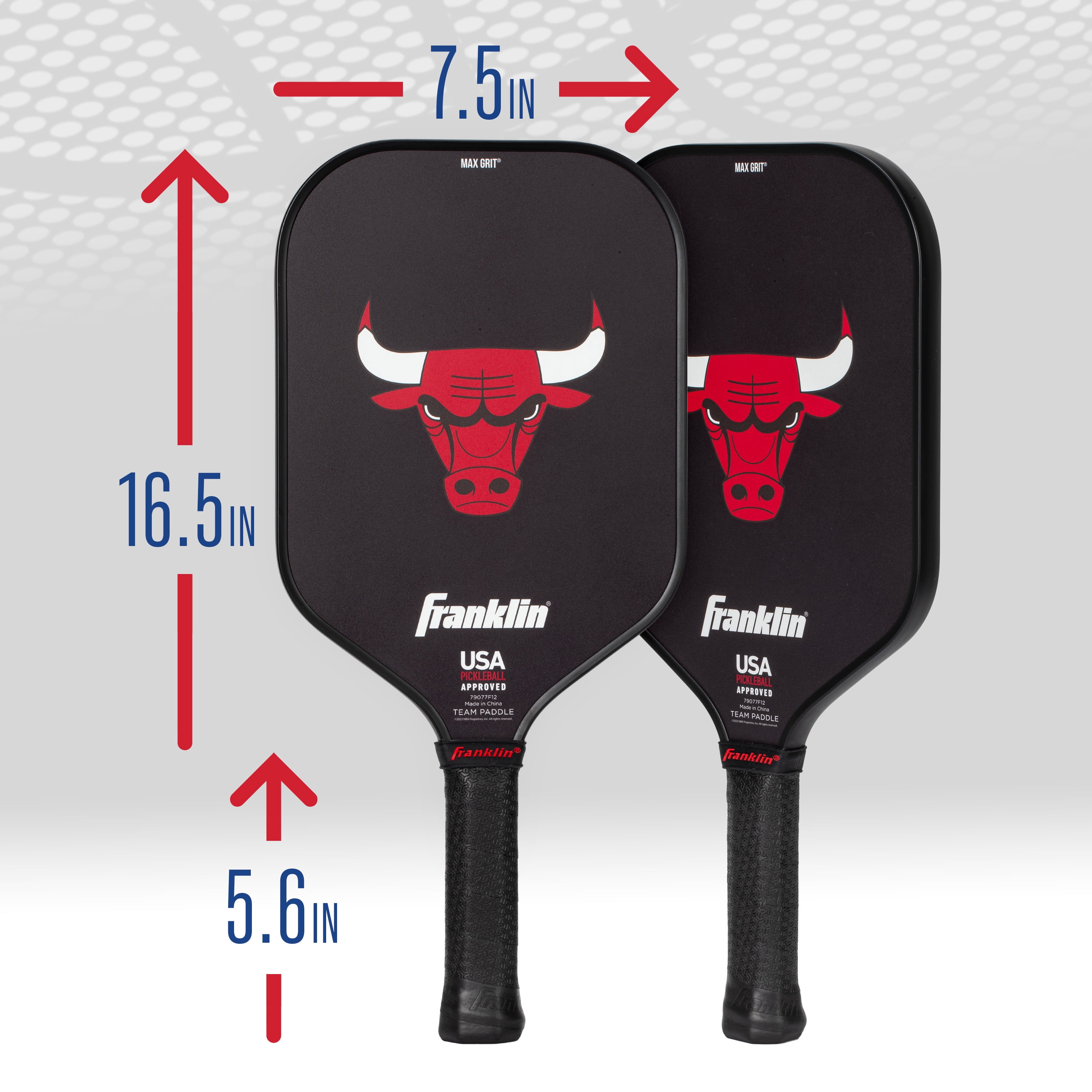 Franklin Sports NBA Chicago Bulls Pickleball Paddle - Official NBA Team Pickleball Paddles - USAP (USAPA) Approved Premium Quality Pickleball Paddles - Authentic Team Logos + Colors