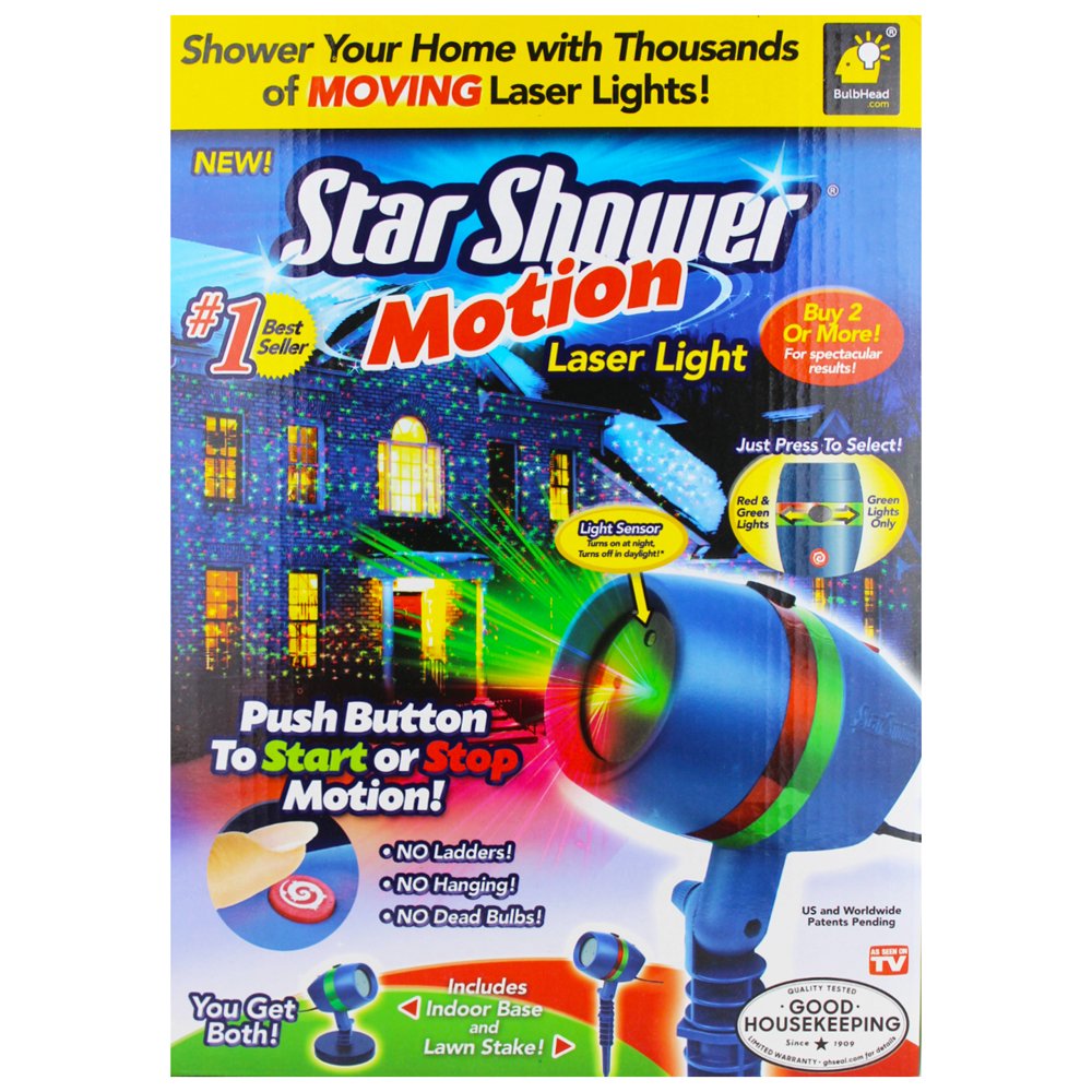 Motion Laser Lights Projector Indoor Outdoor Green Red Stars Walmart