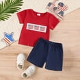 thumbnail image 2 of HCNTES Baby Infant Newborn Girl Boy Toddler kid Independence Day Outfit Sets Short Sleeve T-shirt Elastic Waist Shorts 2 Piece Short Set Summer Pjs 2t 3t 4t(L04-Red,3-4 Years), 2 of 5