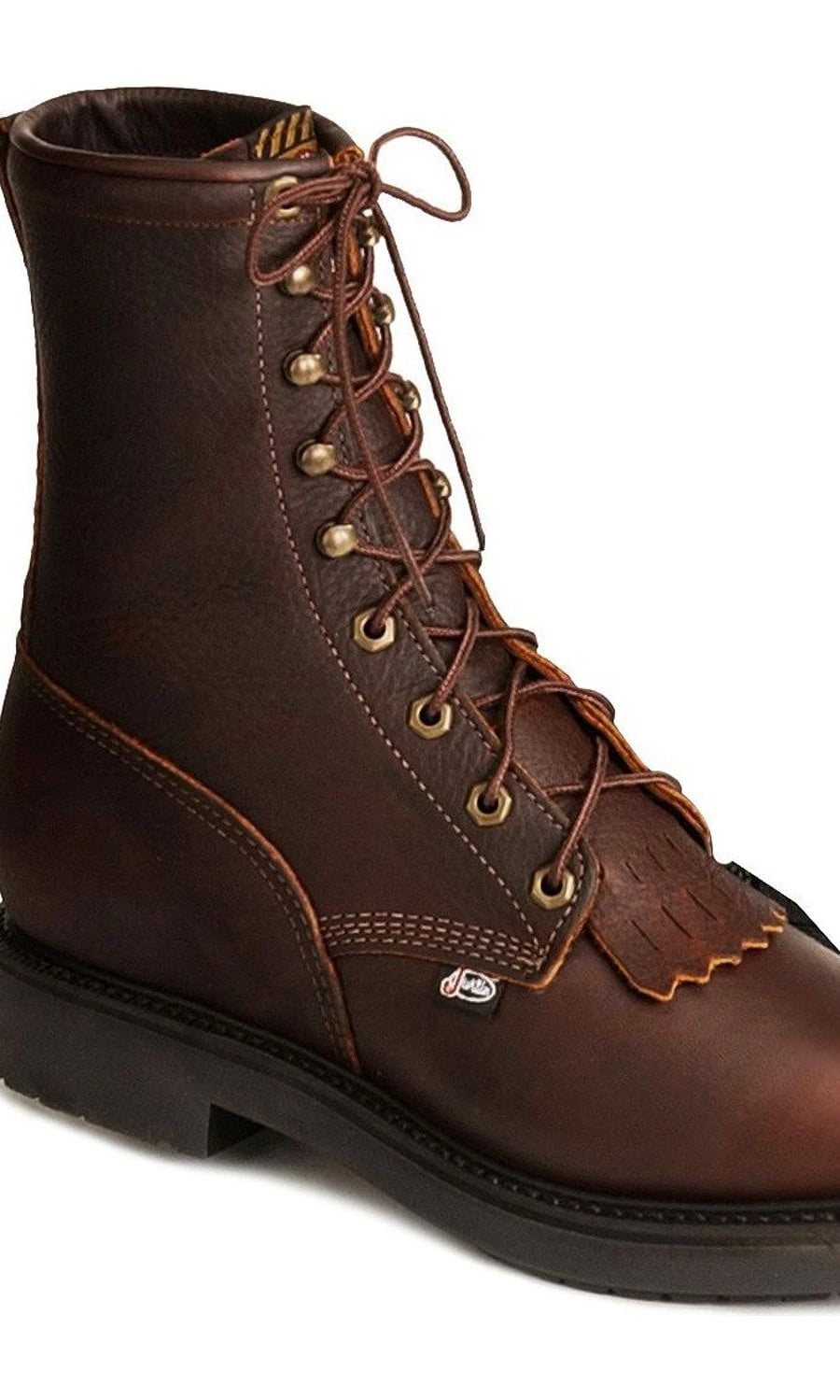 justin men's double comfort lacer work boots