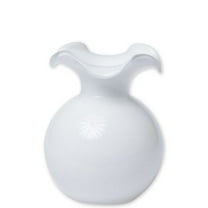 Vietri Hibiscus Glass White Small Fluted Vase