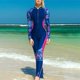 thumbnail image 4 of MKLEKYY Trajes De Baño Mujer Short "Women'S Conservative Long Sleeve Sun Swimsuit For Swimming Snorkeling And Diving High Coverage Fit And Design", 4 of 6