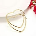 thumbnail image 6 of 38mm Silver/Rose Gold/Gold Stainless Steel Ear Hoop Love Heart Earrings, 6 of 8