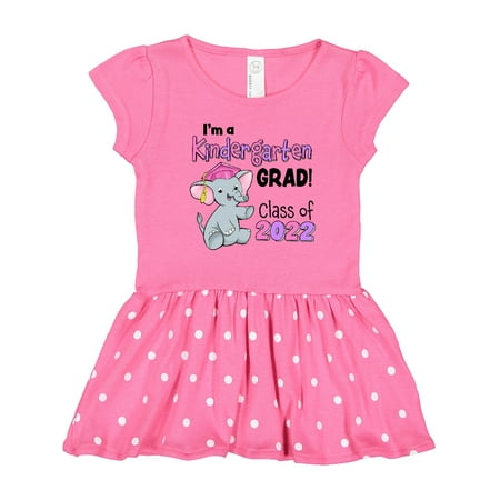 

Inktastic Im a Kindergarten Grad! Class of 2022-cute Elephant in Pink Cap Gift Toddler Girl Dress