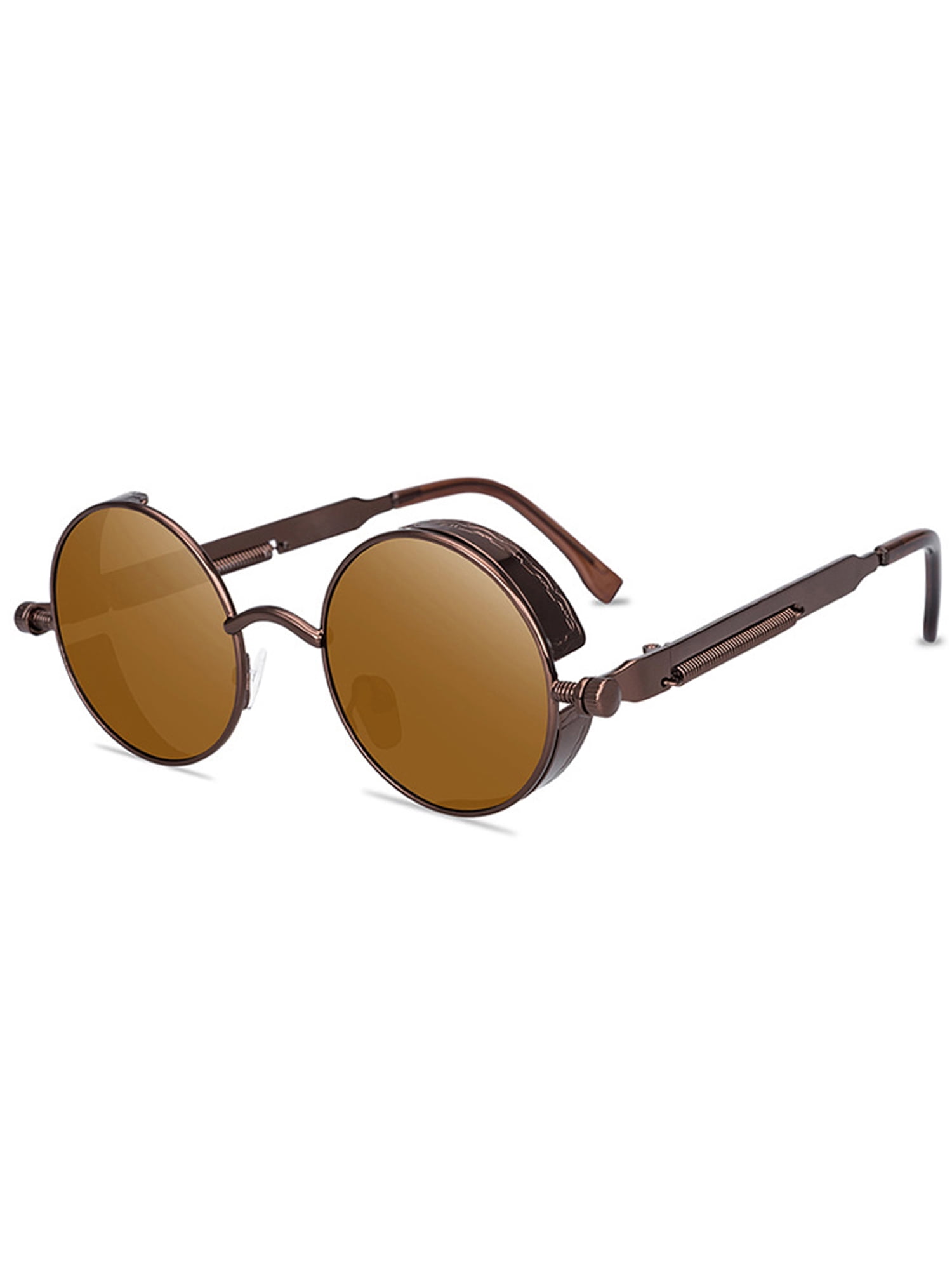 Vintage Polarized Steampunk Sunglasses Men UV400 Round Mirrored Retro Sunglasses