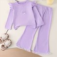thumbnail image 2 of HFHAPW Toddler Girl Clothes Graphic Sweatshirt Flared Pants 2Pcs Fall Outfits for Little Girls Clothing Set,7 Y, 2 of 9