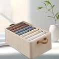 thumbnail image 2 of Fabric Storage Box Foldable Clothing Storage Box Household Frame Support Finishing Box Multi Layer Classified Storage of Pants Underwear and Toys with Cover and Dust Proo, 2 of 4