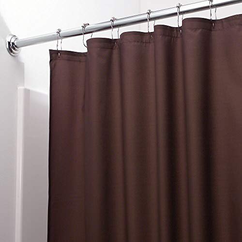Mdesign Extra Wide Water Repellent Mildew Resistant Heavy Duty Flat Weave Fabric Shower Curtain Liner Weighted Bottom Hem For And Bathtub 72 X 108 Chocolate Brown Com Flat Weave Fabric Shower Curtain Liner, 108 Inch Wide Shower Curtain Liner
