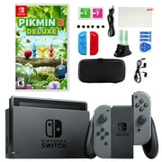 Nintendo Switch in Gray with Pikemin 3 Deluxe and Accessories