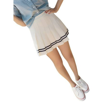 Uniform Pleated Skort - Women Girl Summer High Waist Pleated Tennis Skater Mini Skirt School Uniform