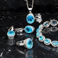 thumbnail image 2 of Womens 4 Pcs Jewelry Set with Created Topaz Oval Stones, Plus Sizes Available, 2 of 8
