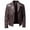 Brown, variant on Mens PU Leather Jacket Casual Belted Faux Leather Motorcycle Jacket Zipper Biker Motorcycle Coat Slim Fit Biker Coat