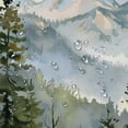 thumbnail image 5 of Awypu Watercolor Mountain Landscape Waterproof Shower Curtain, Durable and Washable, Multiple Sizes Available White, 5 of 7