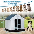 thumbnail image 4 of Large Dog House Plastic Dog Kennel Indoor Outdoor for Large Dogs, 39 inch All Weather Doghouse Puppy Shelter with Air Vents and Elevated Floor Ventilate,Blue, 4 of 12