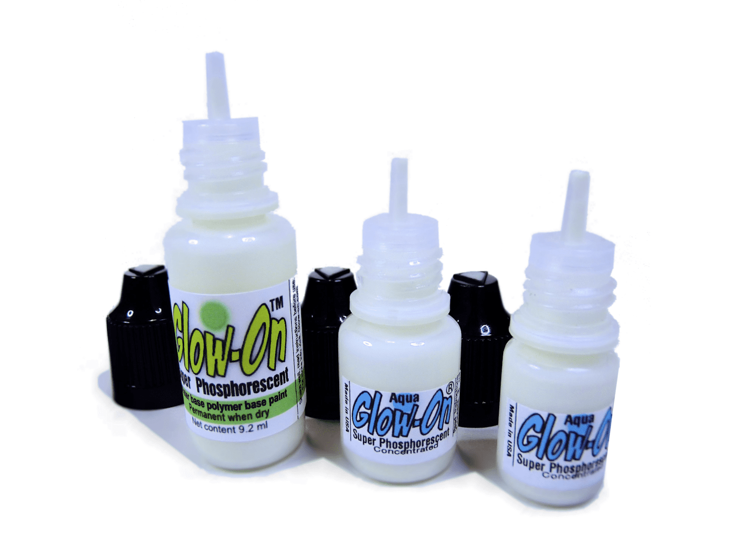 Glow On Super Phosphorescent Paint With Tip Applicator, Aqua, White Color, Aqua Glow, Large 10 ml Bottle.