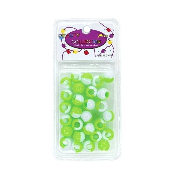 BEAUTY COLLECTION Pieces Round Medium Hair Bead Neon/Clear (TONNGRE