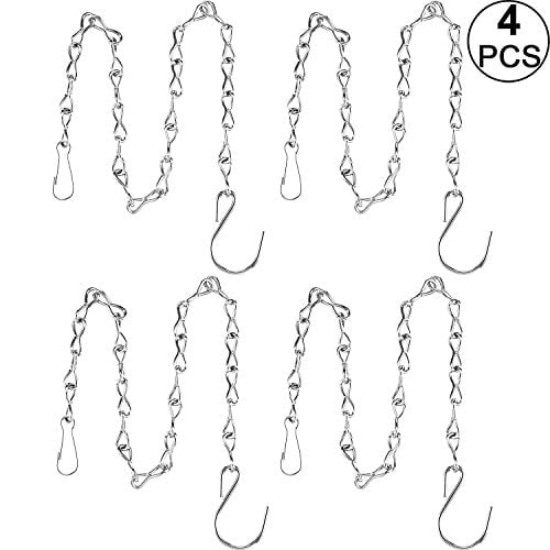 Black Outus 35 Inch Hanging Chain for Hanging Bird Feeders Birdbaths 4 Pack Planters and Lanterns 