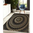 thumbnail image 4 of Mandala Decorative Rug, Circle Universe and Cosmos Esoteric Oriental Flower Pattern of Image Print, Quality Carpet for Bedroom Dorm and Living Room, 6 Sizes, Black Camel, by Ambesonne, 4 of 4