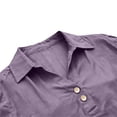 thumbnail image 4 of Womens 3/4 Sleeve Shirts Business Lapel Collared Solid Color Button Down Fashion Tops Dressy Casual Spring Blouses, 4 of 6