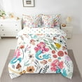 thumbnail image 2 of Kawaii Mermaid Comforter Set 7 Piece Bed in a Bag Twin,Mushroom Floral Cartoon Animal Bedding Sets Watercolor Flowers Leaves Sheet Set with Comforter, 2 of 5