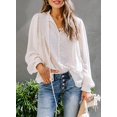 thumbnail image 5 of Blouses en Chiffon Col en V pour Femmes Manches Ballon Décontractées, 5 of 5