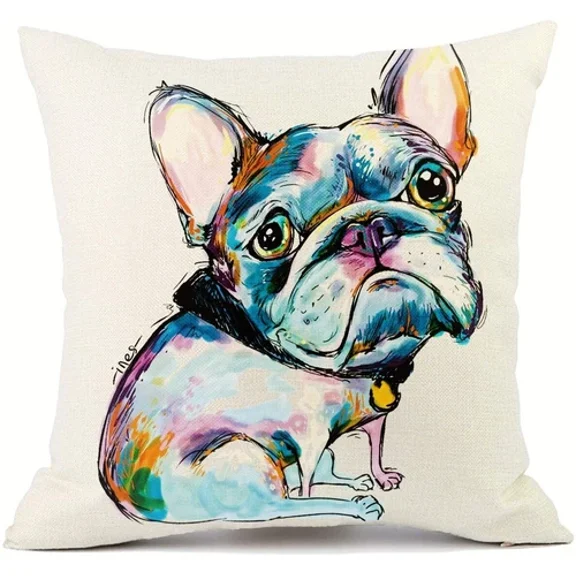 Cute Dog Throw Pillow Case Cushion Cover Home Decor, Holiday Gift For Kids